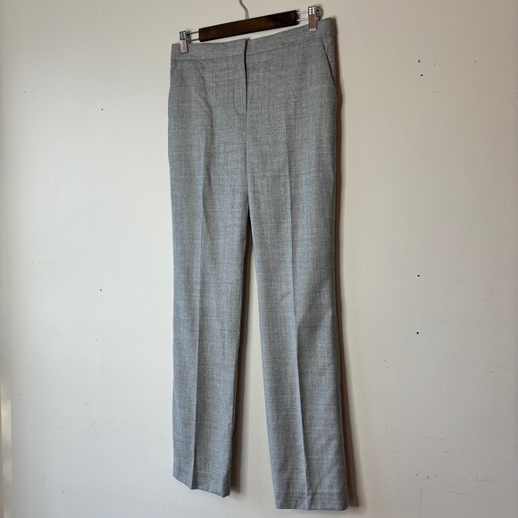 THEORY Gray Slim-Straight Wool Pant in New Light Heather Sleek Flannel Sz 2 NWT - Picture 9 of 10
